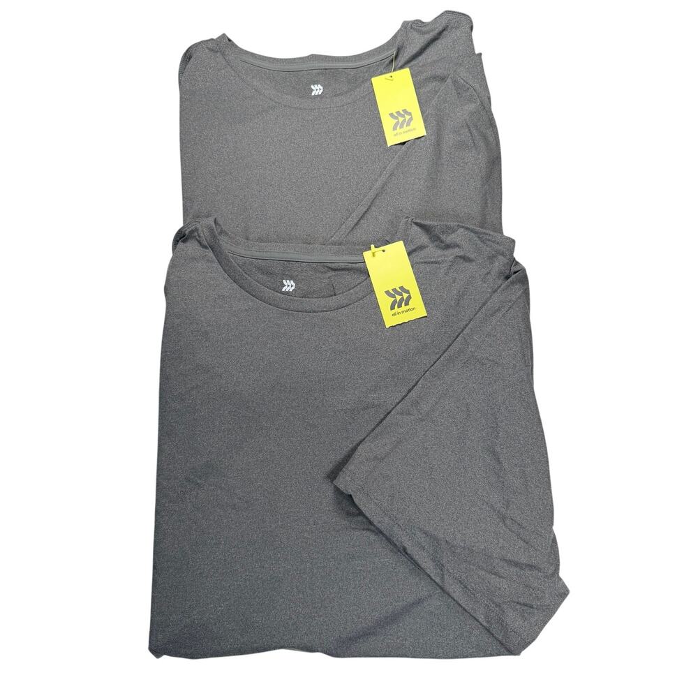 All in Motion Performance Tee Men's XXL Gray Lot of 2 Short Sleeve Relaxed NWT